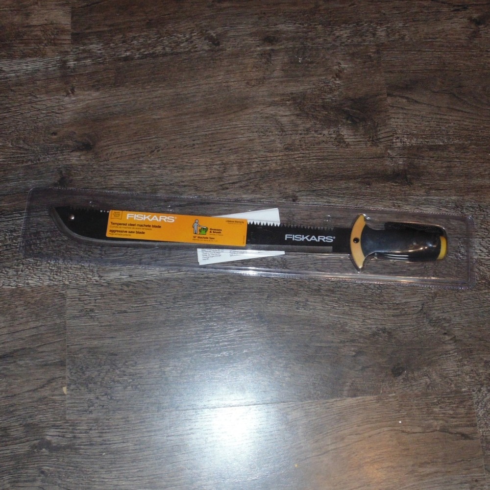 Fiskars Machete Saw Unisex 18 Inch Black New Tempered Steel Dual Edge